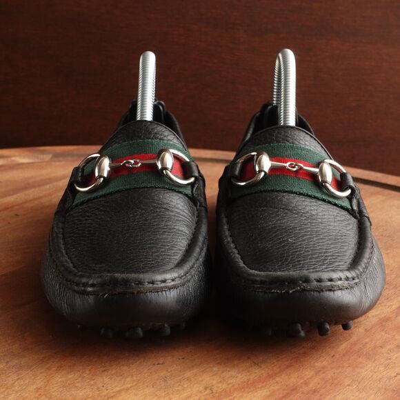 Gucci Loafers Womens SZ EU 34.5 US 4.5 BLK Leather Driving Slip On Horsebit Flat - Picture 3 of 16